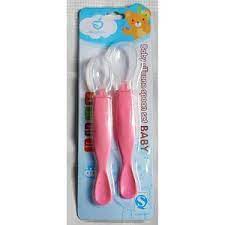 Picture of Applebear 2pcs Set Baby Feeding Spoon - Soft Silicone Spoon 2pcs Set - Multicolor Available