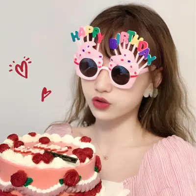 Birthday Funny Glasses- Photo Props Funny Novelty Glasses for Birthday Party Decor- (Pack of 1 Pcs)