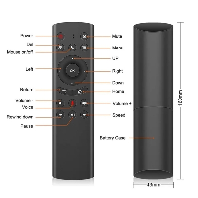 Picture of G20S For Android TV Box 2.4G Wireless Voice Remote Control PC, Projector, Smart TV, Android TV Box, Mini Smart Keyboard Sensing Air Mouse Google Microphone with IR Learning