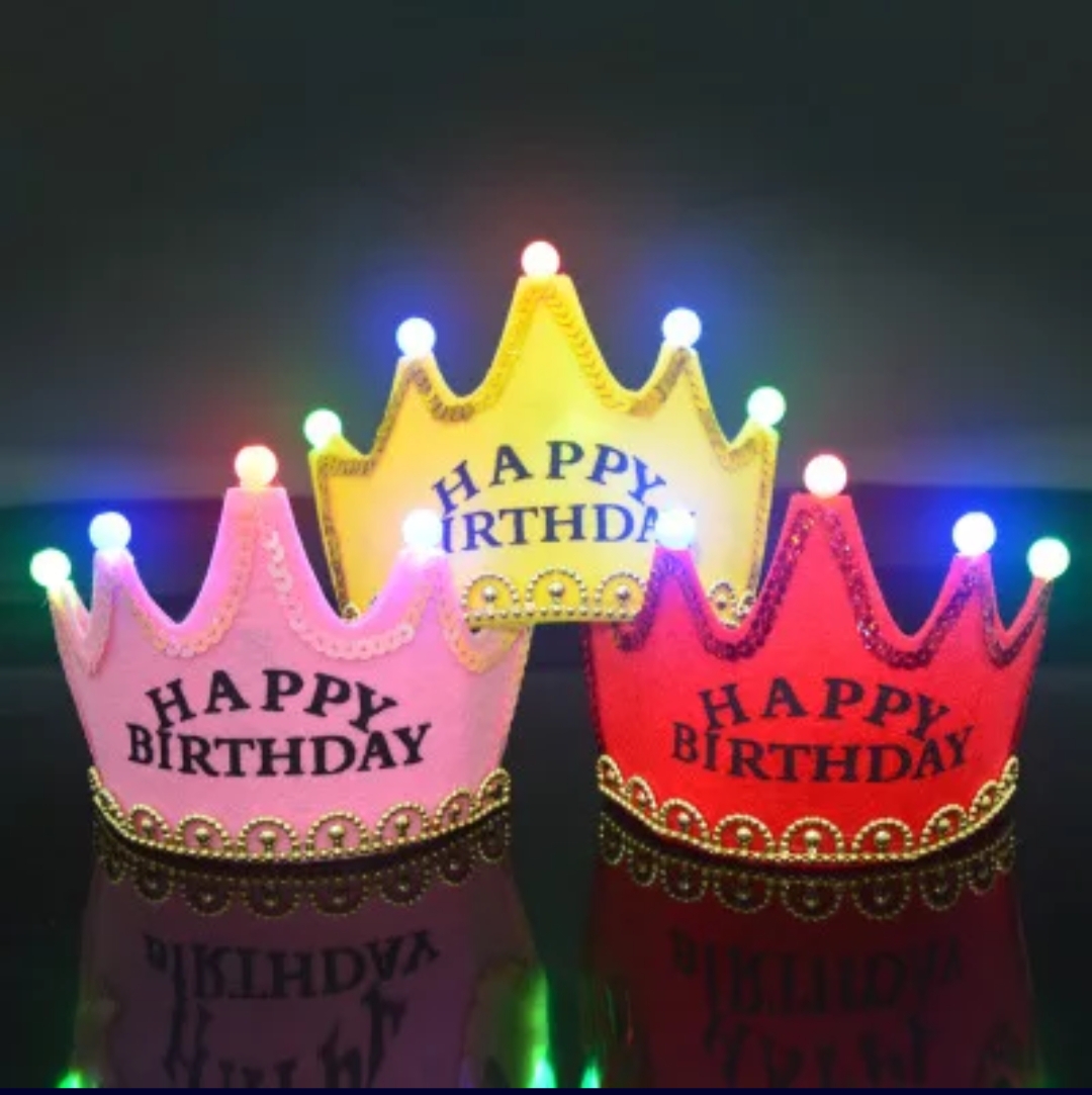 Picture of Celebrate in Style with the Happy Birthday LED Crown Hat: Add a Spark of Joy with the Illuminating and Festive Crown Design
