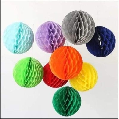 Picture of Decoration Paper Ball/Paper Honey Ball For Decoration/Honeycomb Balls Colored/ Honeycomb Lantern Paper Balls-6Pc - Magic Stick