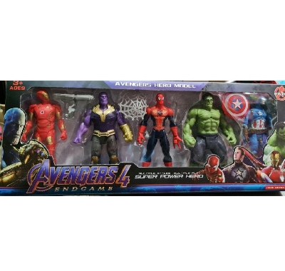 Picture of Avengers Iron Man, Captain America, Hulk, Spider-Man, and Thanos Action Figure - 5pcs Set | Collectible Toys for Ultimate Marvel Fans