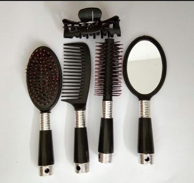 Picture of Hair comb set/Hair brush set/Hair Brush Hand Mirror Hair Band & Comb Set Of 5 pcs