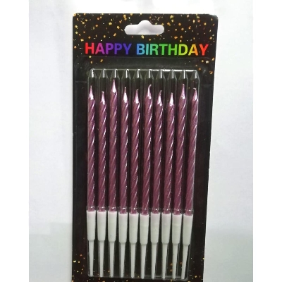 Picture of Birthday metalic candle 10pc