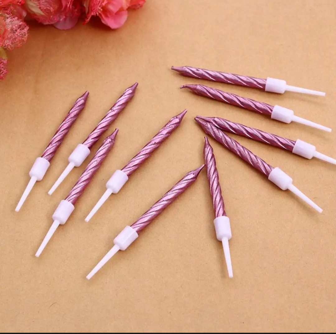 Picture of Birthday metalic candle 10pc