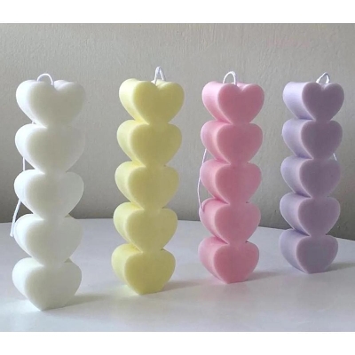 Picture of Love Heart Pillar Candle for Home Decoration-2pc