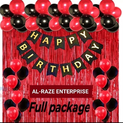 Picture of Happy Birthday Combo Full Set black and red in low budget