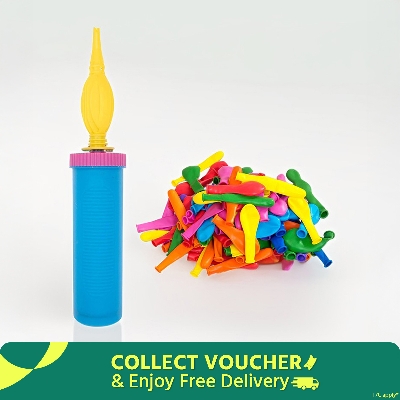 Picture of 200 Pieces Balloon + Balloon Pumper/Balloon and pumper set/Buy a balloon pumper get 200 pc balloon free
