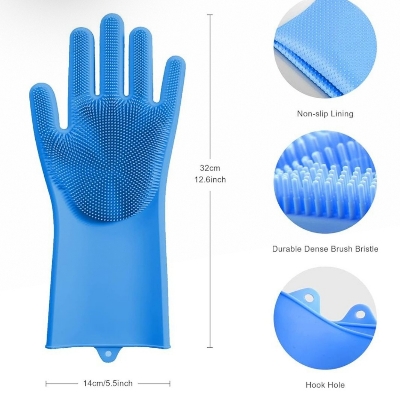 Picture of Silicone Dish Washing Kitchen Hand Gloves-1pc