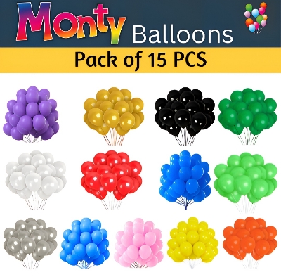 Picture of Monty Balloon - 15 Pcs (Premium Party Balloon)/Monty latex Balloon 15 Pieces for decorations