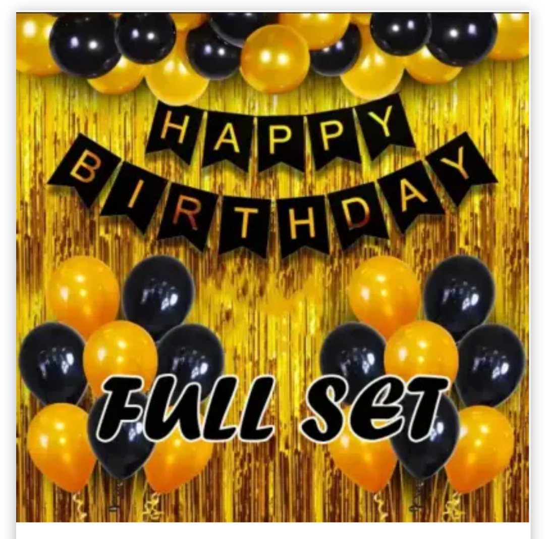 Picture of Happy birthday low budget combo set golde and black/Red and Black/Blue and Silver