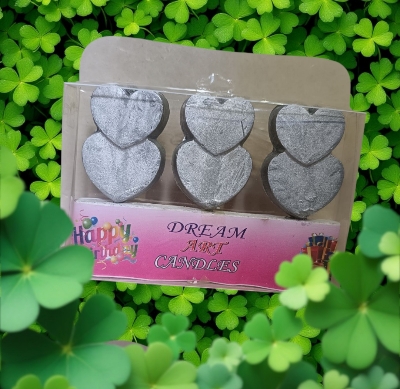 Picture of Heart Love Shapes Cake Candle for Birthday/Anniversary, Mom To Be, Baby Shower, and Wedding Party Cake Decorations – Pack of 3 Pcs