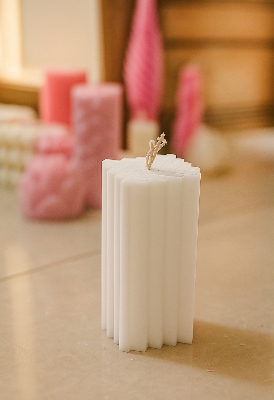 Picture of Square Weave Pattern/Square Striped Candle/square design candle 1 piece Room Decoration showpiece