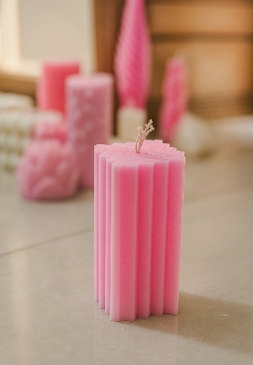 Picture of Square Weave Pattern/Square Striped Candle/square design candle 1 piece Room Decoration showpiece