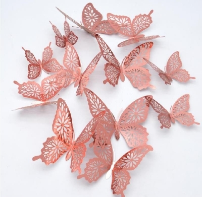 Picture of 3D Butterfly Wall Stickers, Pack of 12, for Home Decor, Various Sizes