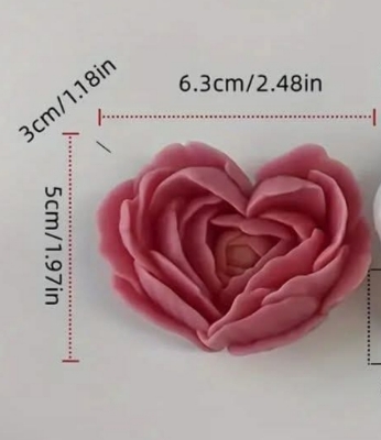 Picture of Love shape Peony Flower Candle-1pc/Elegant love Floral Design candle -1pc