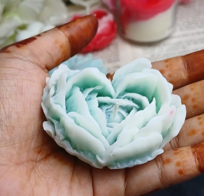 Picture of Love shape Peony Flower Candle-1pc/Elegant love Floral Design candle -1pc