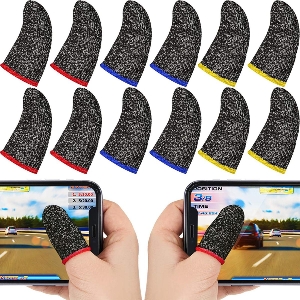 Seamless Gaming Gloves | Game Finger Sleeves | Mobile Gaming Thumb Sleeves Breathable Seamless Thumb Finger Sleeve For Mobile Games 1 Pair