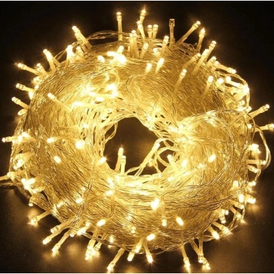 Picture of Home Decoration Fairy Light 100 Led- Golden, Golden Fairy String Lights Christmas, Eid, birthday, Wedding Festival Party 30 Feets LED Decoration Lights