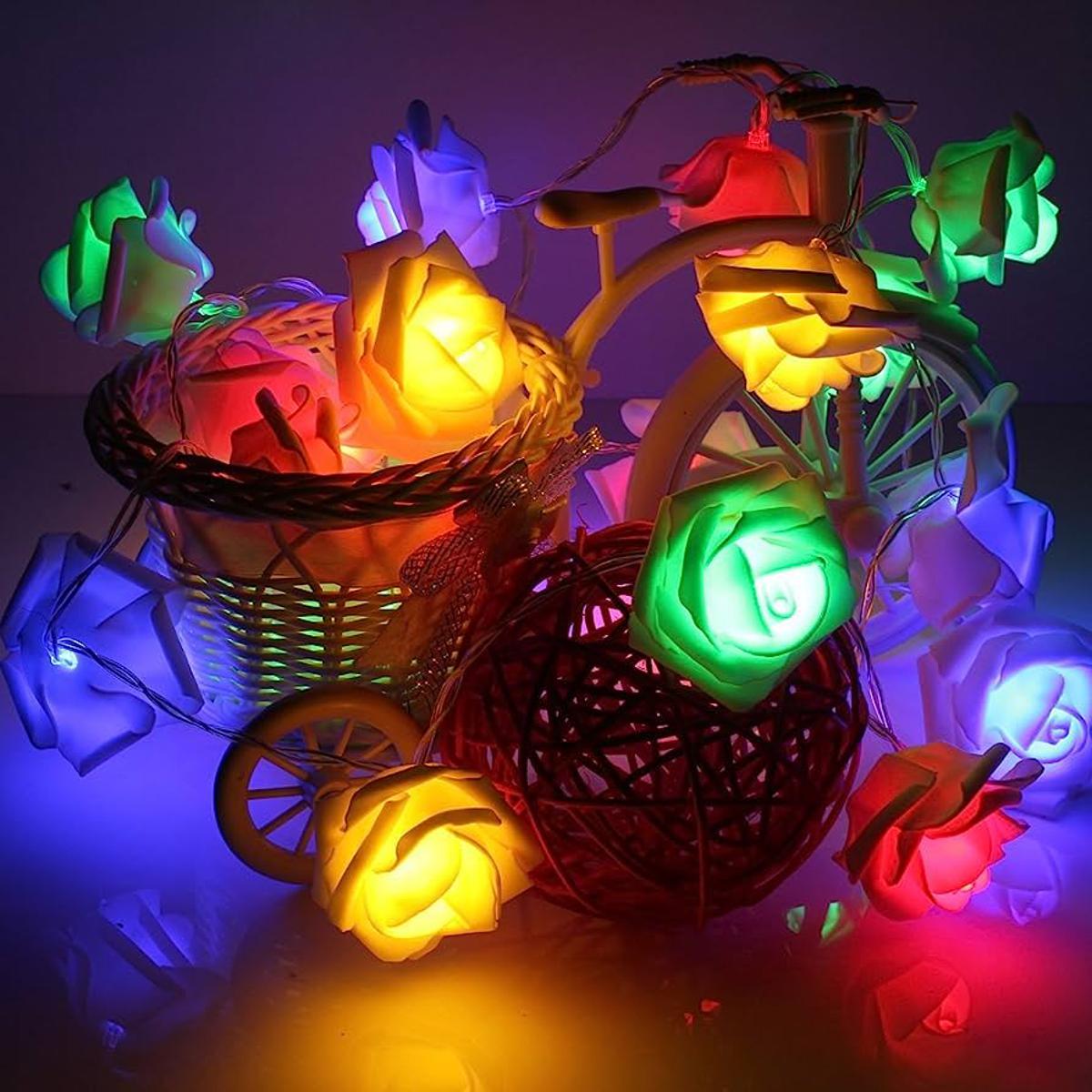 Picture of Rose Flower Fairy String Light 20 LEDs Modes change - Room Decoration Light - Room Decoration Light