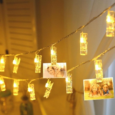 Picture of Photo Clips String Lights Fairy Decorative Lights Golden Color, 16 Feet, 20 LED