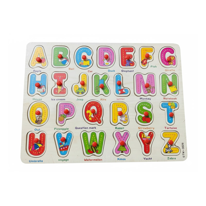 Picture of AdiChai Wooden My First Small Alphabet Puzzle Board Colorful Learning Educational Board Toys for Kids, My First Learning Set (Multicolor) |