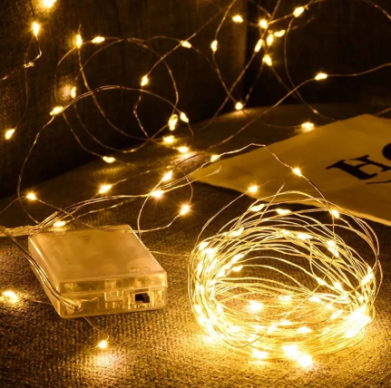 Picture of Battery Operated Decorative Party String Fairy Lights For Decoration 50 Pcs Bulb-Golden Color - Light Decoration