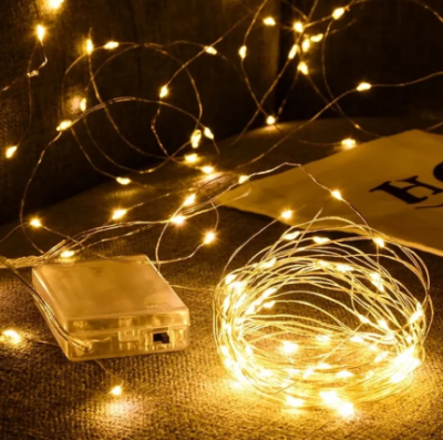 Picture of Battery Operated Decorative Party String Fairy Lights For Decoration 50 Pcs Bulb-Golden Color - Light Decoration