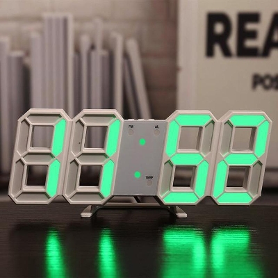 Picture of 3D LED Digital Clock Electronic Table Clock Alarm Clock Wall Glowing Hanging Clocks