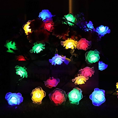 Picture of Rose Flower Fairy String Light 20 LED -Multicolor plastic Flower