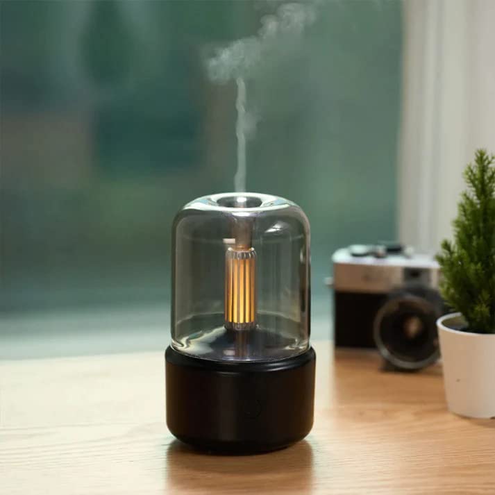 Picture of Candlelight Aromatherapy Diffuser,Personal Desktop Portable USB Quiet Cool Mist Air Humidifier,Essential Oil Aroma Diffuser with Auto-Off Protection for Bedroom,Office,Gift