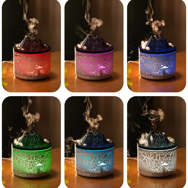 Picture of Volcano Jellyfish Humidifier With Led Light Flame Humidifier Aroma Diffuser for Home Fragrance Mist