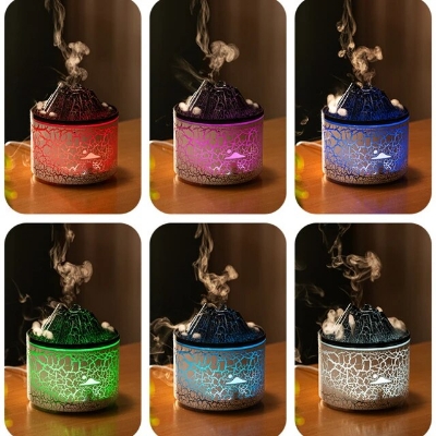 Picture of Volcano Jellyfish Humidifier With Led Light Flame Humidifier Aroma Diffuser for Home Fragrance Mist