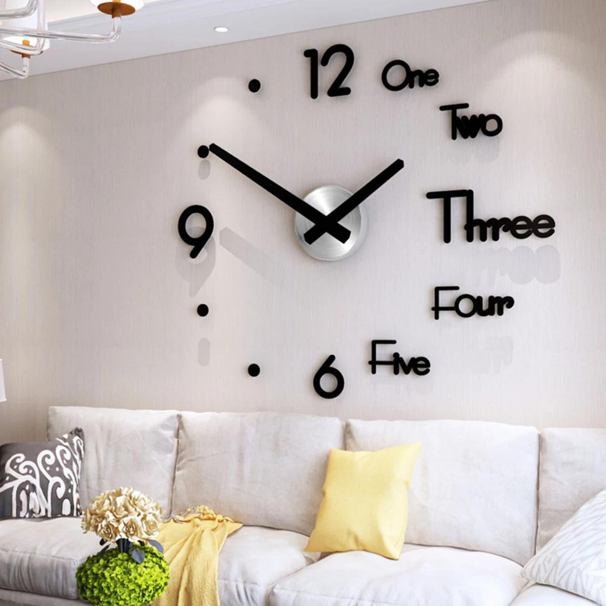 Picture of Diy Acrylic Wall Clock For Living Room Bed Room Home Decorative Digital Creative Wall Clock