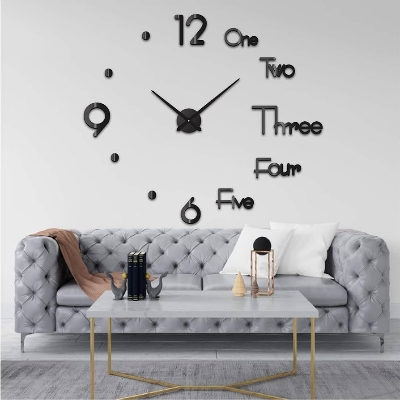 Picture of Diy Acrylic Wall Clock For Living Room Bed Room Home Decorative Digital Creative Wall Clock