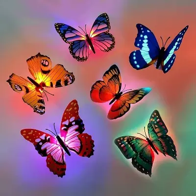 Picture of Colorful Luminous 3D Butterfly LED Night Light Small Atmosphere Light Wedding Decorative Lamp Wall Decor