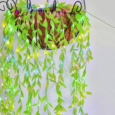 Picture of Battery Operated Vine Leaf Fairy String Light, Artificial Mehidi Pata Light for Flower Garland Hanging Plants for Indoor Use Wedding Party Decoration