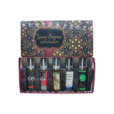 Picture of 5 Mix Flavor - Unveiling a Symphony of Scents - 6 x 5 = 30 ml Roll-On System - Alcohol-Free Perfume Oil |