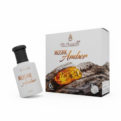 Picture of Mushk Amber By Al-Nuaim Attar Roll On Non Alcoholic Fragrance Long Lasting Perfume (Premium Series) 9.9ML | orginal