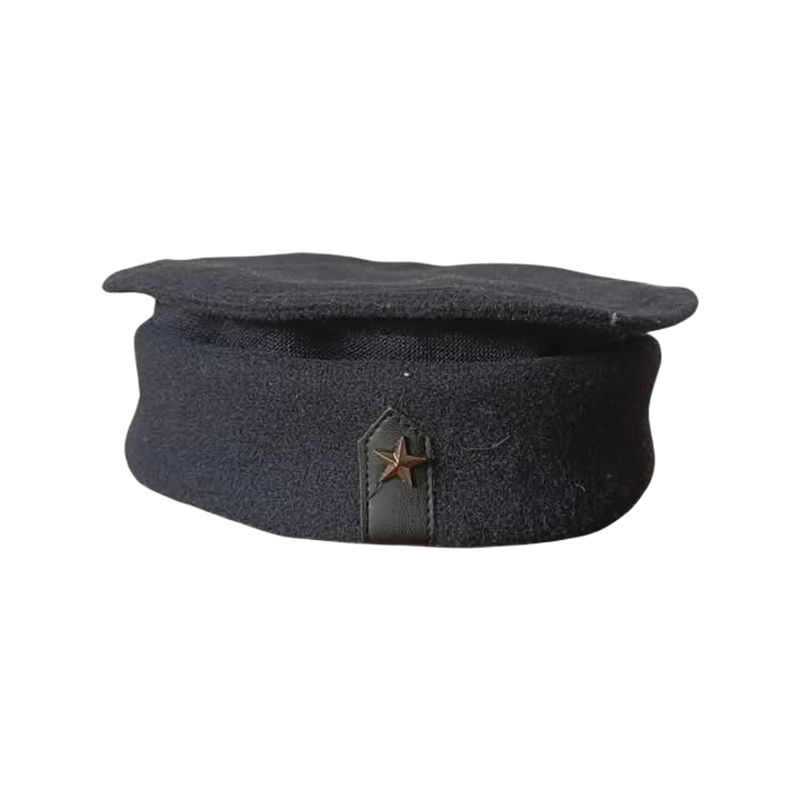 Picture of Navy Blue Color Beautiful Design Islamic Items Afghan Star Pakol Tupi For Men || Unique Design Cap || Pakistani Cap For Men || Muslim Prayer Cap For Men || Afgan Hat For Men || Winter Hat