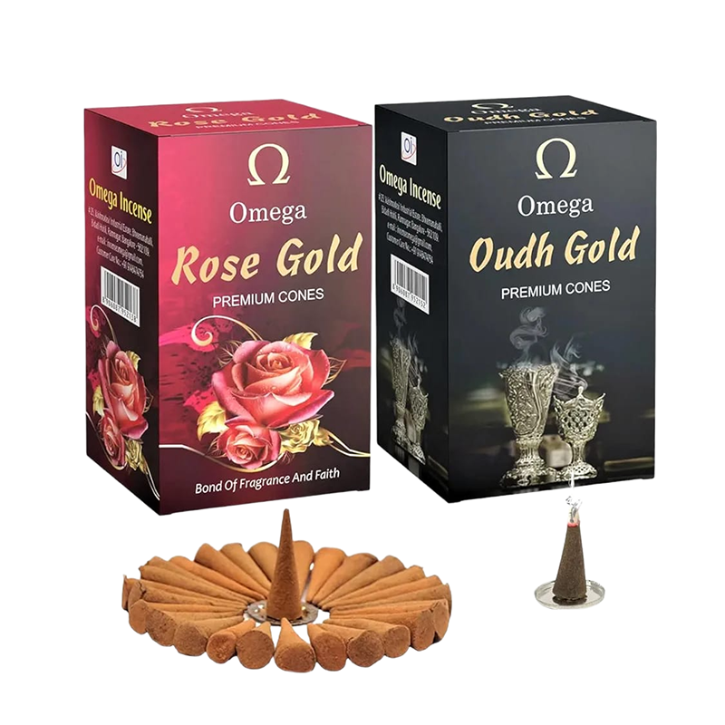Picture of 100% Natural Dhoop Cone with 2 Fragrance (Indian Rose and Oudh) | Pack of 2 Herbal Dhup | Dhoop for Pooja |