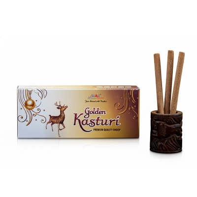 Picture of Shah Fragrances Golden Kasturi Premium Dhoop Sticks Box Packs (100 Grams)