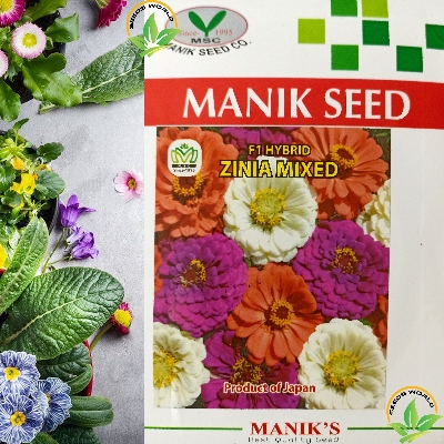 Picture of Zinnia F1 Mixed Flower Seeds Intact Packet