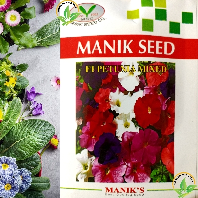 Picture of Petunia F1 Mixed Flower Seeds Intact Packet