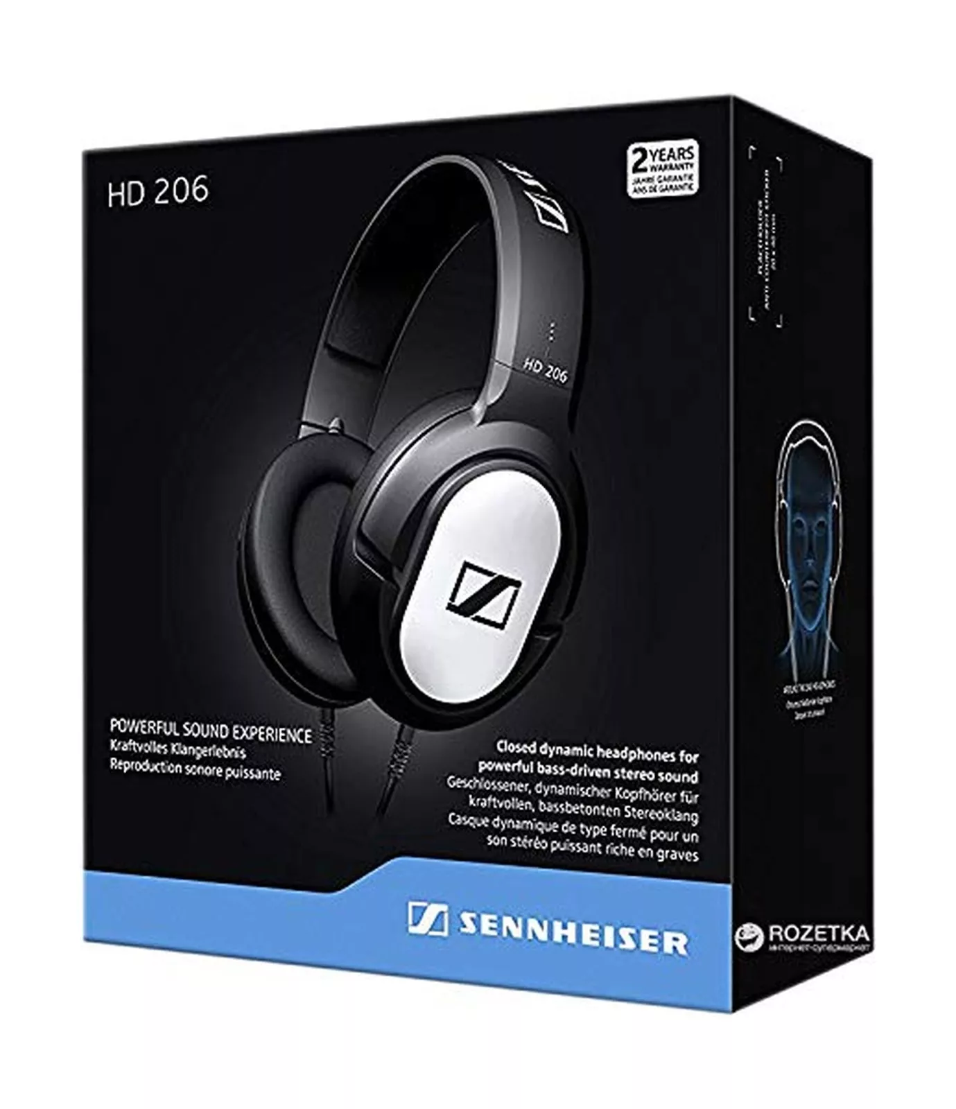 Picture of Sennheiser HD 206 3.5mm Wired Headphones Deep Bass Stereo Noise Isolating earphones Sports Gaming Earbuds For iPhone Android