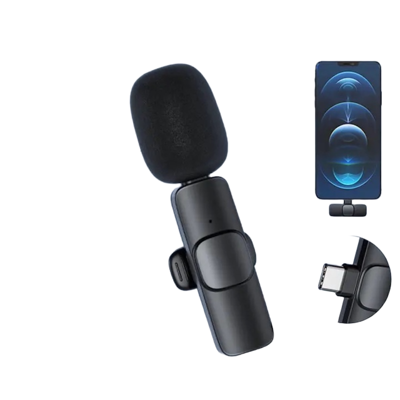 Picture of K8 Wireless Microphone Professional Lapel Lavalier Microphone Remove Noise For Typ c - Microphone by Alpha 02