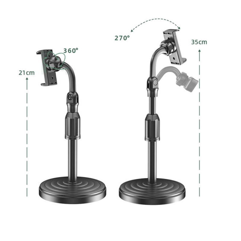 Picture of Desktop Mobile Phone Holder Stand 360 Rotate for Live Streaming Shoot YouTube TikTok Video Round Base Smartphone By Alpha