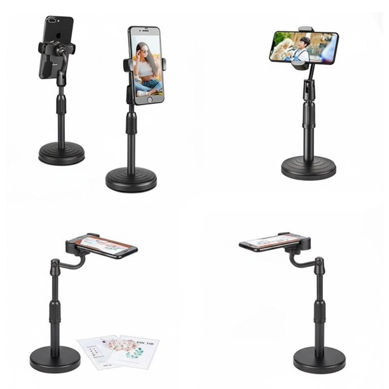 Picture of L7 Desktop Mobile Phone Holder Height Adjustable Stand & 360° Rotatable for Live Streaming Shoot YouTube TikTok Video Round Base Smartphone - Mobile Stand