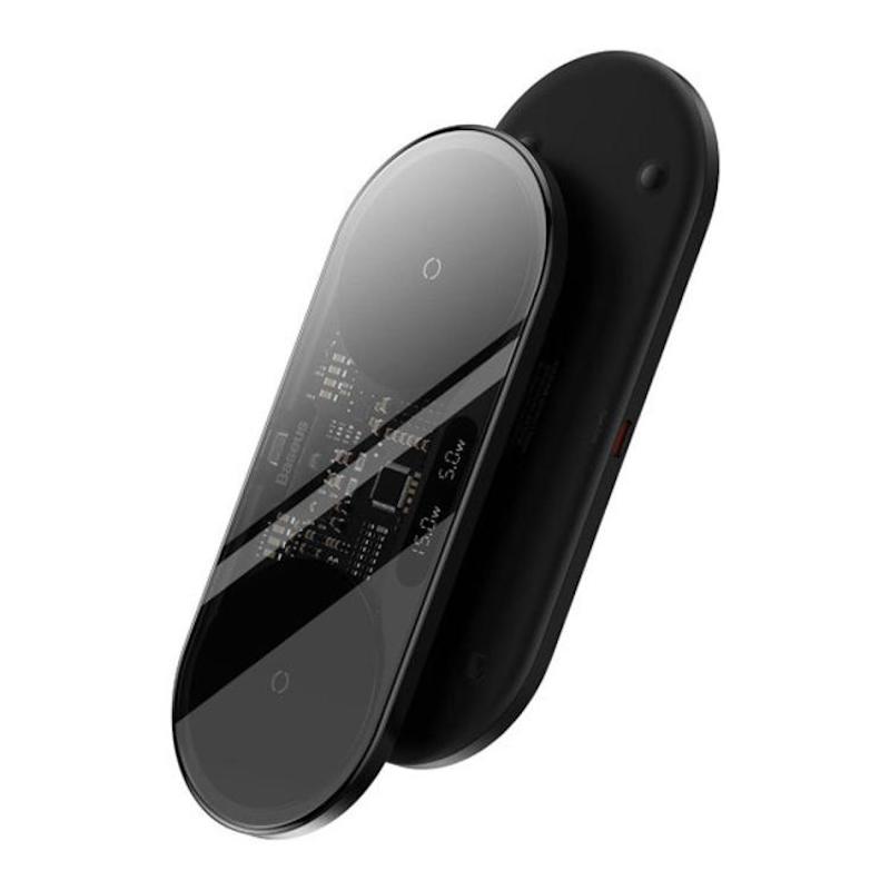 Picture of Baseus Digital LED Display Dual Qi Wireless Charger 20W Black By Alpha
