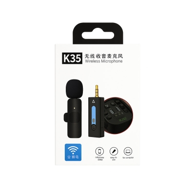 Picture of Wireless Microphone Record Microphone K35 2.4Ghz Smart Noise Cancelling Mini Portable Lavalier Mic On Live Streaming For Android Mobile 3.5Mm Male Port 4 Pole - Microphone by hhs bd